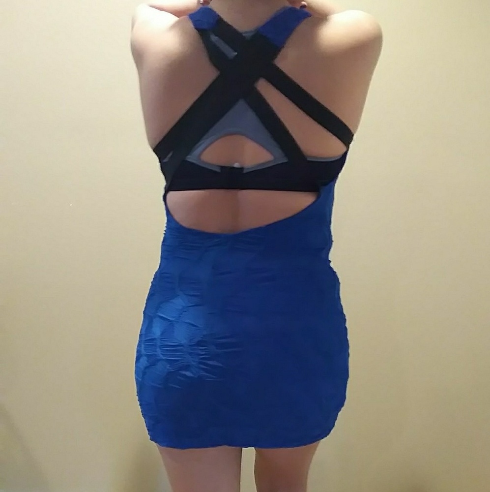 Blue Backless Bodycon - Picture 2 of 3